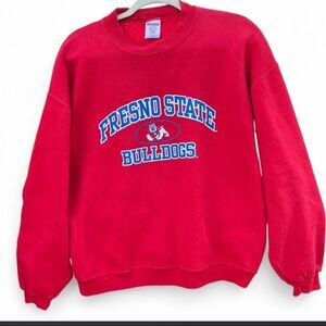 JanSport Vintage Fresno State Bulldogs Crewneck Sweatshirt | Red | Large